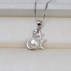 Pendentif pour cheveux en argent S925, tendance féminine, support pour perle de 7-8 mm, 1472, accessoires de bijoux DIY, composants semi-finis - Product Image 1