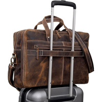 Sacoche pour ordinateur portable en cuir Crazy Horse vintage pour homme, sac fourre-tout en cuir pour homme
