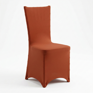 Funda elástica moderna de spandex blanco terracota de bolsillo profundo, ecológica, ajustable para silla Chiavari, lavable a máquina, para uso en catering - Product Image 1