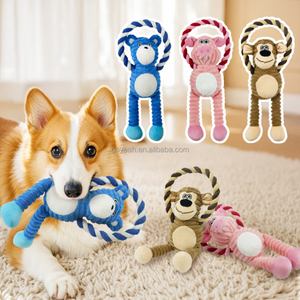 Juguetes de Peluche para Perros con Diseño de Animales, Juguete Interactivo de Cuerda para Jugar al Tira y Afloja - Product Image 1