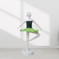 Statue de danseuse de ballet moderne en fibre de verre grandeur nature personnalisée Sculpture de décoration intérieure et extérieure écologique