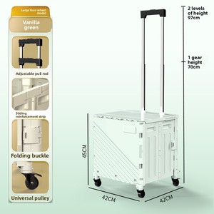 Chariot pliant polyvalent en plastique avec sac et capacité de 10 kg, chariot à main pratique pour les courses et plus encore - Product Image 2