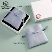 Pochette à cordon en microfibre avec logo personnalisé, sac de rangement pour bijoux fait main, sac de rangement anti-poussière pour bijoux, emballage de luxe pour bijoux, sac à cordon