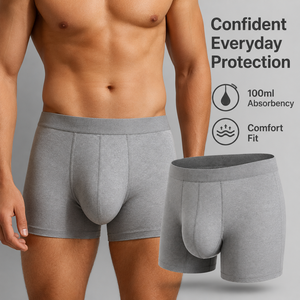 Calzoncillos bóxer <span class=keywords><strong>para</strong></span> hombre sin abertura frontal, de 4 capas, 200 ml, a prueba de fugas, control de olores, absorción de humedad, ropa interior lavable <span class=keywords><strong>para</strong></span> incontinencia - Product Image 3