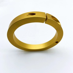 CNC Machined Split Lock Collar 6061 Aluminum Gold Anodizing Shaft Stop for Wire EDM Stainless Steel OEM Machining Service - Product Image 3