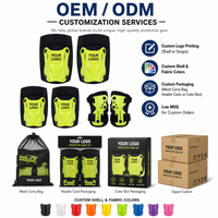 Ensemble de protection 6 pièces OEM ODM pour enfants et adolescents, protections genoux, coudes, poignets, coque PP pour skateboard et cyclisme