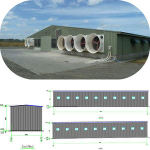 هيكل فولاذية بإطار بوابة منخفض التكلفة مسبق الصنع بهيكل لمزارع الدجاج ، منزل حديث ، صفيحة شطيرة + - Product Image 2