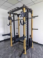 Máquina Smith Multifunción DINUO, Equipo de Gimnasio en Casa, Sistema Integrado de Poleas, Rack para Sentadillas y Levantamiento de Pesas
