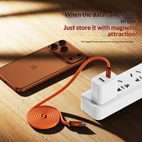 Câble de données magnétique USB-C vers Type-C 240W, tressé, rétractable, 1m, adapté aux tablettes/téléphones mobiles