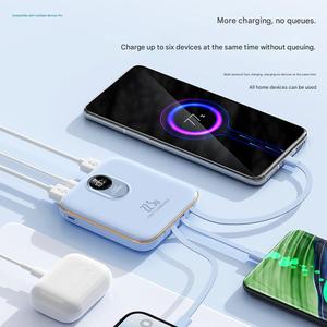 พาวเวอร์แบงค์พกพาขนาดเล็ก 10000mAh ความจุสูง 20W หน้าจอ LED พร้อมสายในตัว 4 เส้น รองรับการปรับแต่งโลโก้ OEM ช่องเสียบ Type-C กำลังไฟ 10W - Product Image 6