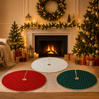 Jupe de sapin de Noël élégante en velours avec passepoil doré 90/120cm, style européen et américain, peluche de luxe pour la décoration de Noël