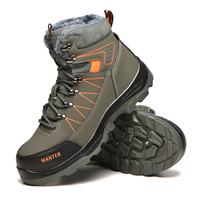 Bottes de Travail Chaudes d'Hiver, Chaussures de Sécurité Montantes à Embout d'Acier pour Hommes, Anti-Écrasement, Populaires