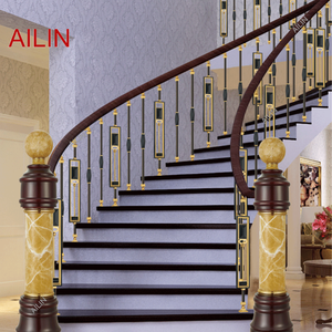 Manija de escaleras, nueva Barandilla de escalera china, barandilla de madera maciza, columnas de Villa de lujo, barandillas de aleación de aluminio - Product Image 5
