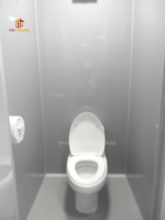 Toilettes préfabriquées pliables en conteneurs pour hommes et femmes, conformes ADA, conteneurs sanitaires, conception en bloc, appartement d'usine, écologiques