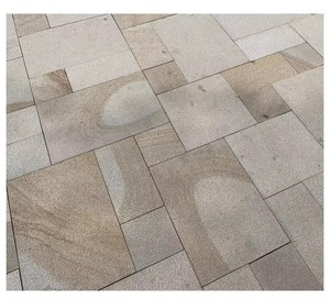 Dalles de pierre en <span class=keywords><strong>granit</strong></span> <span class=keywords><strong>beige</strong></span> avec veines jaunes rouillées, finition sablée, pour murs extérieurs, sols, terrasses, pavés - Product Image 2