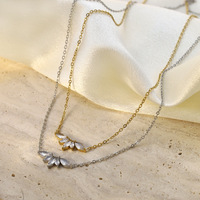 Collier pendentif zircon marquise 316, chaîne de clavicule légère et inaltérable, accessoire de mode pour femme, usage quotidien, vente en gros