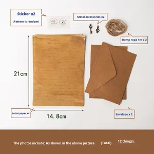 Ensemble de papier à lettres enveloppe de style européen rétro créatif et beau avec cire à cacheter recyclable pour cadeau et artisanat - Product Image 5