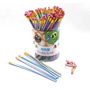 Amazon sıcak satış renkli Magic Bendy esnek yumuşak kalem ile çocuklar için silgi öğrenci okul ofis
