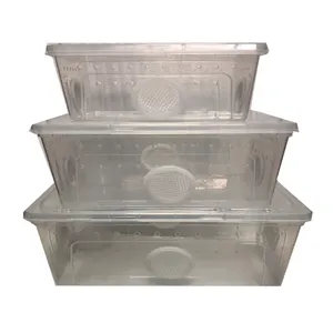 Wholesale Reptile four-hole breathable house 38*24*17cm breeding box Spider Lizard Horned frog turtle snake pet cage