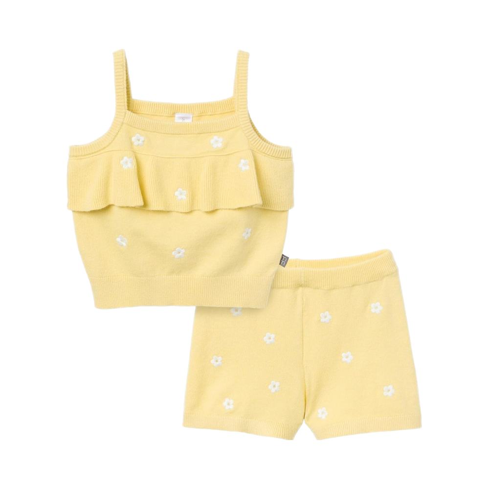 Girls' Baby and Toddler Casual Jersey Sweater Knit 2-Piece Short Set for Summer Modern Moments Collection