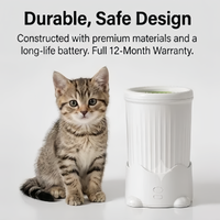 USMILEPET Gobelet de lavage pour pattes d'animaux, nettoyeur automatique de pattes de chien électrique, brosses en silicone rotatives à 360°, nettoyeur de pattes de chien USB