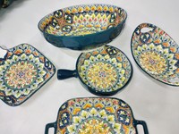 Assiettes à dîner en porcelaine turque bol de Ramen Ukraine service de vaisselle de luxe Floral