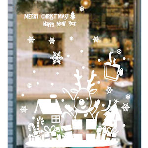 <span class=keywords><strong>Autocollant</strong></span> de verre <span class=keywords><strong>vitrine</strong></span> de noël, étiquette statique, décoration de maison, <span class=keywords><strong>vitrine</strong></span> de porte, boutique - Product Image 3