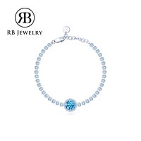 Bracelet en argent sterling avec topaze, incrustation de pierres précieuses, design original, cadeau idéal pour un anniversaire, pour petite amie, pour femme
