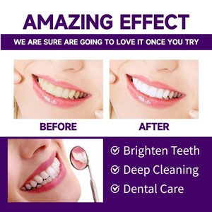 Oralhoe Purple Tooth Bad Care Poudre de beauté blanchissante pour les dents propres - Product Image 3