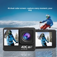 Caméra d'action 4K Ultra HD WiFi étanche 30m, double écran tactile, caméra sportive, fixation pour casque, enregistreur vidéo, plongée, cyclisme