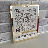 Panneau d'affichage commercial pour réseaux sociaux, code QR, icône Instagram, Facebook, paiement par scan, salon de luxe, support en acrylique pour code QR