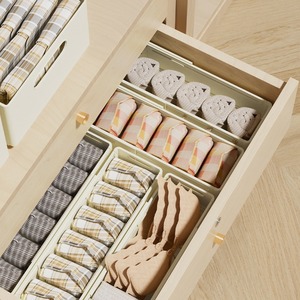Extendable Cabinet Storage Box Narrow Long <b>Drawer</b> Type Kitchen Organizer Desktop Container Foldable No Lid Solid Color Rectangle - Product Image 3