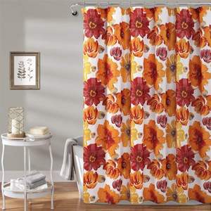 Leah Bohemian Floral <b>Shower</b> <b>Curtain</b> <b>Yellow</b> Gray Watercolor Botanical PVC 3D Design Home Decor Bathroom <b>Shower</b> <b>Curtains</b> in Stock - Product Image 5