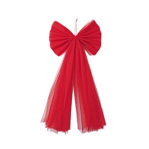 Fiocco Rosso Extra-Large con <span class=keywords><strong>Glitter</strong></span> e Nastro Lungo per Albero di Natale, Decorazione per Finestre Festive, Ciondolo per Decorazioni Natalizie - Product Image 5