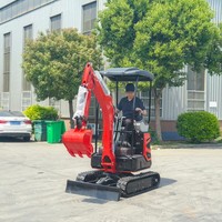 Mini-pelle 1.8T avec moteur hydraulique et chenilles en acier, capacité de charge de 1.8 tonnes, machine à creuser des tranchées pour la plantation en verger