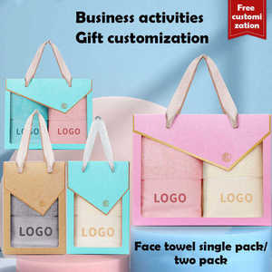 Ensemble de serviettes de bain compressées à séchage rapide, couleur unie, logo personnalisé de luxe, 2 pièces, super douces, cadeau - Product Image 2