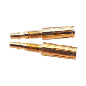 Gold Plated Brass <b>Pin</b> Socket And <b>Pin</b> Series 1.920 Cylindrical Head Precision Machined For Aerospace Medical Use - Product Image 1