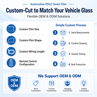 Film intelligent PDLC pour vitres de voiture, teinte de confidentialité commutable électriquement, changeant de couleur, transparente lorsqu'elle est givrée, pour berlines, SUV, MPV de luxe, verre personnalisé