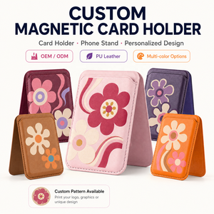 Portefeuille en cuir varié avec porte-cartes, support pliable pour téléphone, support magnétique puissant pour cartes de crédit pour <span class=keywords><strong>iPhone</strong></span> - Product Image 1