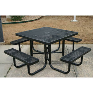 Mesas y sillas para restaurante al aire libre, recubierta de plástico para patio de metal mesa de comedor, venta al por mayor, picnic - Product Image 5