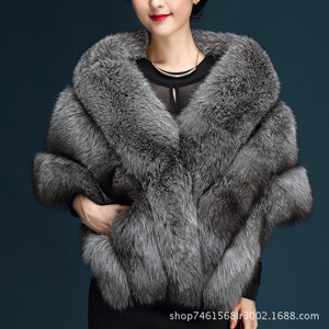 Écharpe en fausse fourrure de renard, nouvelle conception, chaude et thermique pour l'hiver, écharpes et châles à carreaux pour femmes - Product Image 5