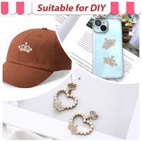 24 pièces cristal strass couronne bijoux embellissement pour bricolage à la main cheveux accessoires vêtements fête décorations cadeau boîte robe