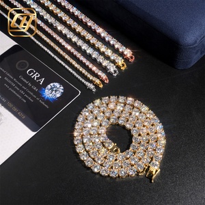 Precio de fábrica: Collar de lujo S925 con moissanita VVS, corte brillante redondo, cadena tipo tenis, joyería unisex para fiestas, diseño de hebra, venta al por mayor - Product Image 4