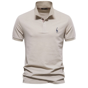 Polo da Uomo di Alta Qualità 70% Cotone con Ricamo <span class=keywords><strong>Cervo</strong></span>, Tinta Unita, Colletto Polo, Stile Basic, Manica Corta - Product Image 6