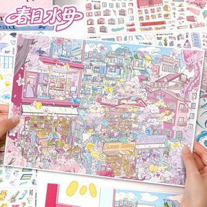 Paquete de Pegatinas de Paisajes, Pegatinas de Escenas en Miniatura de Gran Tamaño, Pegatinas 3D para Aliviar el Estrés, Pegatinas para Diario DIY - Product Image 3