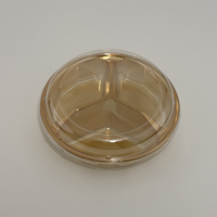 Wegwerp 3-delige PET fruitsalade doos, plastic schaal met transparant deksel voor fruit, noten en snacks