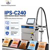 Imprimante jet d'encre industrielle CIJ IPS-C240 à faible entretien pour sacs de snacks, date et numéro de série MFD