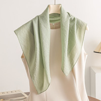 Écharpe carrée en Tencel et polyester 70 x 70 cm, couleur unie, tissu Tencel avancé, châle élégant et minimaliste pour femme