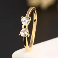China Hersteller vergoldeter Ring Bogen ringe Zirkon ringe für Damen