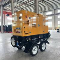 Générateur diesel silencieux sur remorque, 50KVA 60KVA 70KVA 80KVA 90KVA 100KVA 120KVA 150KVA 200KVA, prises personnalisées, démarrage automatique